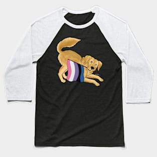 Pride Doggos: Genderfluid Golden Retriever Baseball T-Shirt